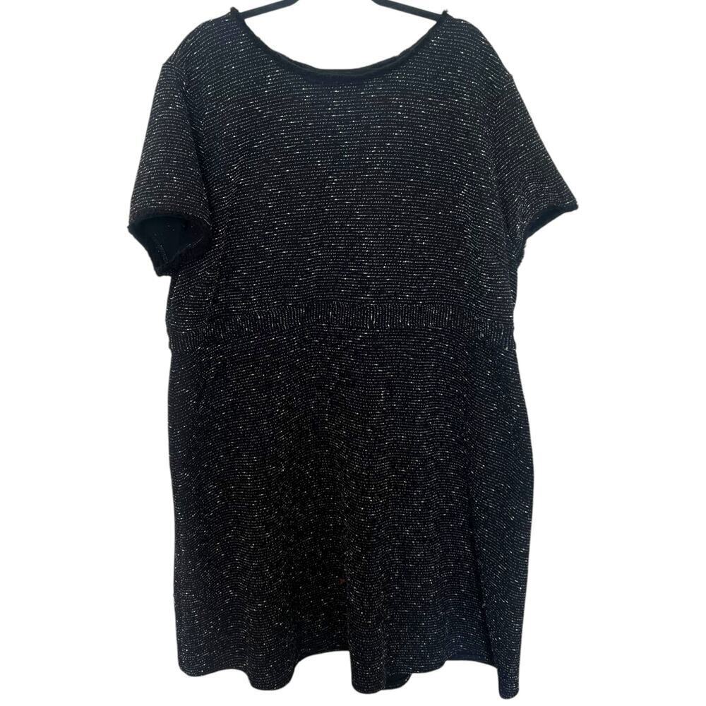 Loft Plus Women’s Tweed‎ Fit & Flare Dress Black Size 26 Office Wear
